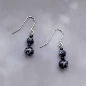 Shop Snowflake Obsidian Earrings! Snowflake Obsidian Earrings | Natural genuine Snowflake Obsidian earrings. Buy crystal jewelry, handmade handcrafted artisan jewelry for women.  Unique handmade gift ideas. #jewelry #beadedearrings #beadedjewelry #gift #shopping #handmadejewelry #fashion #style #product #earrings #affiliate #ad