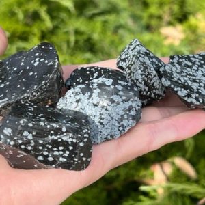 Shop Raw & Rough Snowflake Obsidian Stones! Snowflake Obsidian Raw Stone – Ethically sourced from Utah, USA – AA Grade 1" – 2" in. | Natural genuine stones & crystals in various shapes & sizes. Buy raw cut, tumbled, or polished gemstones for making jewelry or crystal healing energy vibration raising reiki stones. #crystals #gemstones #crystalhealing #crystalsandgemstones #energyhealing #affiliate #ad