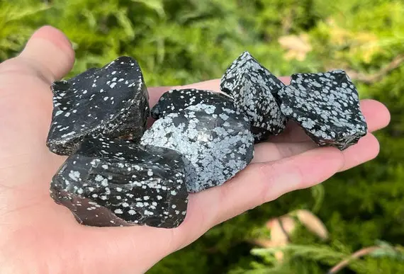 Snowflake Obsidian Raw Stone - Ethically Sourced From Utah, Usa - Aa Grade 1" - 2" In.