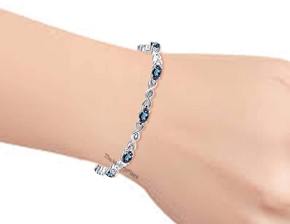 Solid Silver Alexandrite Bracelet-color Changing Gemstone-925 Sterling Silver Bracelet-colors Changing Bracelet-june Birthstone Bracelet.