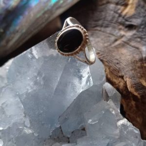 Shop Jet Rings! Solid silver and carved whitby jet ring | Natural genuine Jet rings, simple unique handcrafted gemstone rings. #rings #jewelry #shopping #gift #handmade #fashion #style #affiliate #ad
