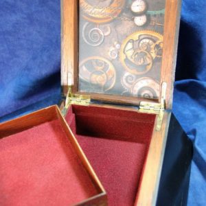 Shop Men's Jewelry Boxes! Steampunk Valet Box, Man's Jewelry Box, Bureau Box, Re-purposed Wooden Cigar Box, Decopauge, OOAK  (Box No. 402) | Shop jewelry making and beading supplies, tools & findings for DIY jewelry making and crafts. #jewelrymaking #diyjewelry #jewelrycrafts #jewelrysupplies #beading #affiliate #ad