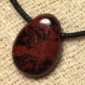 Stone – drop 25mm Mahogany Obsidian pendant necklace | Natural genuine Mahogany Obsidian pendants. Buy crystal jewelry, handmade handcrafted artisan jewelry for women.  Unique handmade gift ideas. #jewelry #beadedpendants #beadedjewelry #gift #shopping #handmadejewelry #fashion #style #product #pendants #affiliate #ad