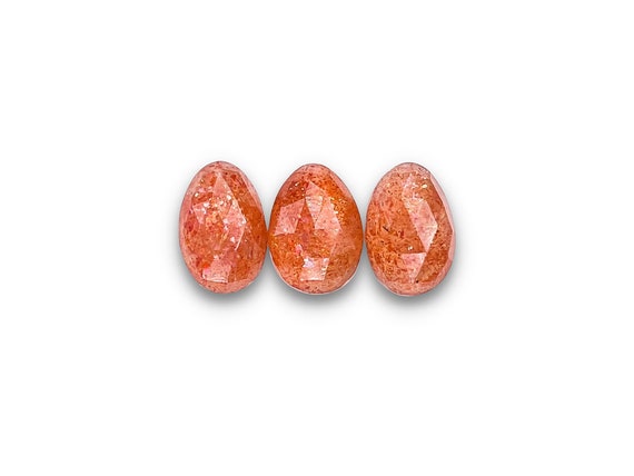 Orange Sunstone Cabochons Rose Cut - 11 To 13 Mm - Choose A Set Of 3 Or A Single Cabochon
