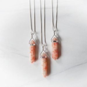 Shop Sunstone Necklaces! Sunstone  Gemstone Necklace, Genuine Sunstone, Orange Sunstone Point, Sterling Sunstone Pendant, Orange Gemstone, Gemstone Appeal, GSA | Natural genuine Sunstone necklaces. Buy crystal jewelry, handmade handcrafted artisan jewelry for women.  Unique handmade gift ideas. #jewelry #beadednecklaces #beadedjewelry #gift #shopping #handmadejewelry #fashion #style #product #necklaces #affiliate #ad