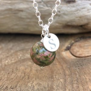 Unakite Charm, Unakite Necklace, Pregnancy Necklace, Midwife Gift, Doula Gift, Delicate Unakite Jewelry, Reiki Jewelry, Midwife  Necklace | Natural genuine Unakite necklaces. Buy crystal jewelry, handmade handcrafted artisan jewelry for women.  Unique handmade gift ideas. #jewelry #beadednecklaces #beadedjewelry #gift #shopping #handmadejewelry #fashion #style #product #necklaces #affiliate #ad