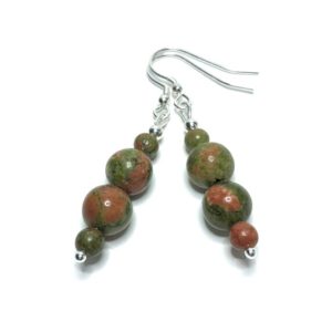Shop Unakite Earrings! Unakite Earrings. 50th Birthday Gift for Women. Scorpio Birthstone. Natural Stone Gemstone Jewellery. 21st Birthday Gift for Her. | Natural genuine Unakite earrings. Buy crystal jewelry, handmade handcrafted artisan jewelry for women.  Unique handmade gift ideas. #jewelry #beadedearrings #beadedjewelry #gift #shopping #handmadejewelry #fashion #style #product #earrings #affiliate #ad