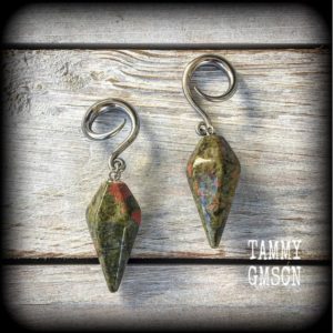 Shop Unakite Earrings! Unakite ear weights 6 gauge ear weights Ear hangers Gemstone ear weights Stretched lobes Body jewelry Gauges 4mm 6mm 8mm 10mm 12mm 14mm 16mm | Natural genuine Unakite earrings. Buy crystal jewelry, handmade handcrafted artisan jewelry for women.  Unique handmade gift ideas. #jewelry #beadedearrings #beadedjewelry #gift #shopping #handmadejewelry #fashion #style #product #earrings #affiliate #ad