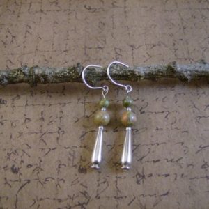 Shop Unakite Earrings! Unakite Earrings with Sterling Silver | Natural genuine Unakite earrings. Buy crystal jewelry, handmade handcrafted artisan jewelry for women.  Unique handmade gift ideas. #jewelry #beadedearrings #beadedjewelry #gift #shopping #handmadejewelry #fashion #style #product #earrings #affiliate #ad