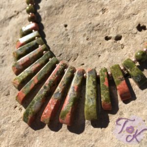 Shop Unakite Necklaces! Unakite Fan Necklace, Unakite Necklace, Unakite Stone, Unakite Jewelry, Pink and Green Stone Necklace, Fan Necklace, Pink and Green Necklace | Natural genuine Unakite necklaces. Buy crystal jewelry, handmade handcrafted artisan jewelry for women.  Unique handmade gift ideas. #jewelry #beadednecklaces #beadedjewelry #gift #shopping #handmadejewelry #fashion #style #product #necklaces #affiliate #ad