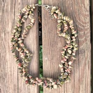 Shop Unakite Necklaces! Unakite Gemstone Necklace | Natural genuine Unakite necklaces. Buy crystal jewelry, handmade handcrafted artisan jewelry for women.  Unique handmade gift ideas. #jewelry #beadednecklaces #beadedjewelry #gift #shopping #handmadejewelry #fashion #style #product #necklaces #affiliate #ad