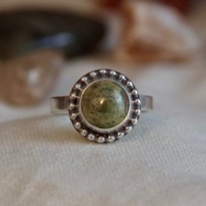 Shop Unakite Rings! Unakite – Handmade Sterling Silver Unakite Ring – Size 8 | Natural genuine Unakite rings, simple unique handcrafted gemstone rings. #rings #jewelry #shopping #gift #handmade #fashion #style #affiliate #ad