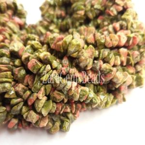 Shop Unakite Chip & Nugget Beads! Unakite Uncut Smooth Loose Gemstone Beads, Fine Quality, Natural Unakite Plain Nugget Shape Beads, 34" Strand, Chip Beads | Natural genuine chip Unakite beads for beading and jewelry making.  #jewelry #beads #beadedjewelry #diyjewelry #jewelrymaking #beadstore #beading #affiliate #ad