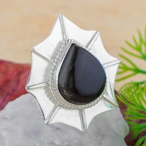Shop Jet Rings! Unique Jet Ring Sterling 925 Silver Jet gemstone ring Jewelry Handmade Ring Gift for her | Natural genuine Jet rings, simple unique handcrafted gemstone rings. #rings #jewelry #shopping #gift #handmade #fashion #style #affiliate #ad