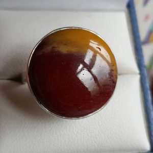 Shop Mookaite Jasper Rings! Vintage Mookaite Jasper Ring | Natural genuine Mookaite Jasper rings, simple unique handcrafted gemstone rings. #rings #jewelry #shopping #gift #handmade #fashion #style #affiliate #ad