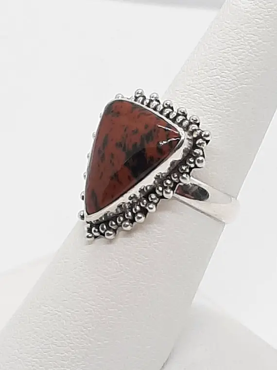 Vintage Sterling Mahogany Obsidian Ring