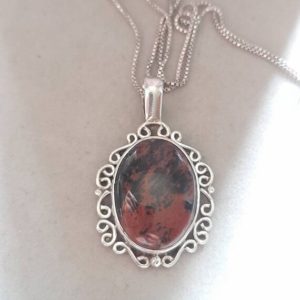Shop Mahogany Obsidian Pendants! Vintage Sterling Silver Mahogany Obsidian Pendant with chain | Natural genuine Mahogany Obsidian pendants. Buy crystal jewelry, handmade handcrafted artisan jewelry for women.  Unique handmade gift ideas. #jewelry #beadedpendants #beadedjewelry #gift #shopping #handmadejewelry #fashion #style #product #pendants #affiliate #ad