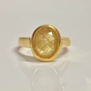 Shop Yellow Sapphire Rings! Vintage Yellow Sapphire Ring in 22k Solid Gold, Vintage Oval Cut Yellow Sapphire Pinky Ring, Natural Yellow Sapphire Vintage Antique ring | Natural genuine Yellow Sapphire rings, simple unique handcrafted gemstone rings. #rings #jewelry #shopping #gift #handmade #fashion #style #affiliate #ad