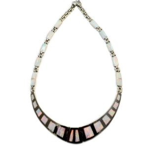 Shop Opal Necklaces! White Fire Opal Necklace Jewelry Sterling Silver Bridal Heavy Chain Statement | Natural genuine Opal necklaces. Buy handcrafted artisan wedding jewelry.  Unique handmade bridal jewelry gift ideas. #jewelry #beadednecklaces #gift #crystaljewelry #shopping #handmadejewelry #wedding #bridal #necklaces #affiliate #ad