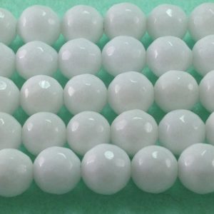 Shop Jade Faceted Beads! White Jade Faceted Beads , Gemstone Loose Beads  6mm 8mm 10mm 12mm | Natural genuine faceted Jade beads for beading and jewelry making.  #jewelry #beads #beadedjewelry #diyjewelry #jewelrymaking #beadstore #beading #affiliate #ad