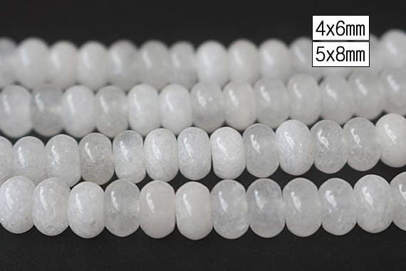 White Jade Rondelle Beads,rondelle Malaysian White Jade Beads,15 Inches Full Starand ( 4x6mm 5x8mm ),hz0347