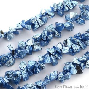 Shop Pyrite Chip & Nugget Beads! 1 Strand Light Blue Pyrite Aaa High Quality Rough Nugget 10" length .(RLLP-70011) | Natural genuine chip Pyrite beads for beading and jewelry making.  #jewelry #beads #beadedjewelry #diyjewelry #jewelrymaking #beadstore #beading #affiliate #ad