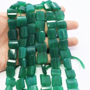 Shop Onyx Chip & Nugget Beads! AAA Green Onyx Faceted Nuggets 14-15 mm Green Onyx Faceted Nugget Beads Natural Green Onyx Faceted Flat Nugget Wholesale beads for jewelry | Natural genuine chip Onyx beads for beading and jewelry making.  #jewelry #beads #beadedjewelry #diyjewelry #jewelrymaking #beadstore #beading #affiliate #ad