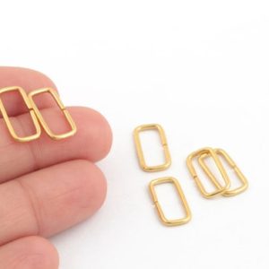 Shop Jewelry Connectors! 24k Gold Plated Angular Jump Rings, Rectangle Jump Rings, Open Jump Rings, Rectangle Connectors, Jump Rings, 7x15mm, 10Pcs,  AL-622 | Shop jewelry making and beading supplies, tools & findings for DIY jewelry making and crafts. #jewelrymaking #diyjewelry #jewelrycrafts #jewelrysupplies #beading #affiliate #ad