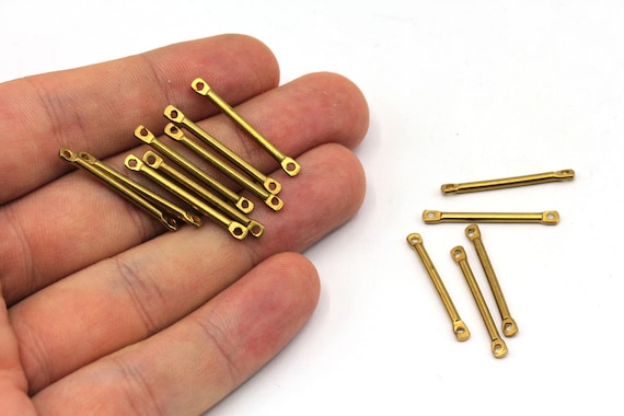 2x25mm Raw Brass Stick Bar Charm, Bar Connector, 2 Holes Bar Charm, Bar Earrings, Earring Pendants, Earring Findings, Brass Findings, Bm462 2x25mm Raw Brass Stick Bar Charm, Bar Connector, 2 Holes Bar Charm, Bar Earrings, Earring Pendants, Earring Findings, Brass Findings, Bm462