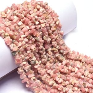 Shop Rhodochrosite Chip & Nugget Beads! 34" Strand Natural Rhodochrosite Uncut Chip Gemstone Beads, Pink Rhodochrosite Raw Rough Smooth Nugget Bead, Rhodochrosite Bead Jewelry SALE | Natural genuine chip Rhodochrosite beads for beading and jewelry making.  #jewelry #beads #beadedjewelry #diyjewelry #jewelrymaking #beadstore #beading #affiliate #ad