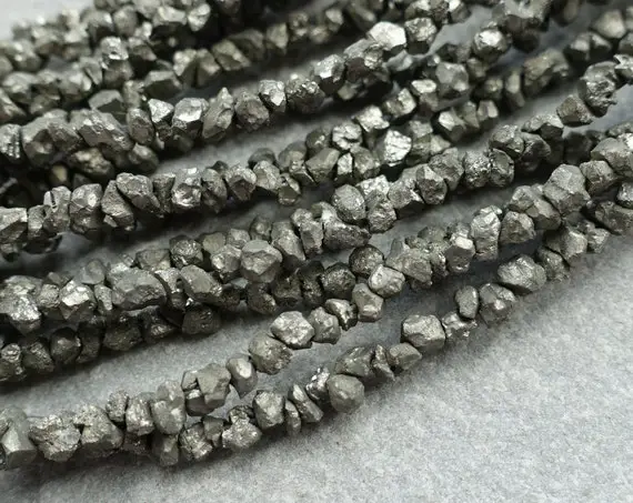 3x4mm Natural Raw Pyrite Nuggets, Gold Chip Nugget Beads, Boho Beads, Irregular Small Beads, Raw Crystal Beads, Craft Supplies, Gemstone