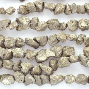 Shop Pyrite Chip & Nugget Beads! 5mm-8mm PYRITE Fools Gold Gemstone ROUGH NUGGET Beads 16" full strand gpy0014 | Natural genuine chip Pyrite beads for beading and jewelry making.  #jewelry #beads #beadedjewelry #diyjewelry #jewelrymaking #beadstore #beading #affiliate #ad