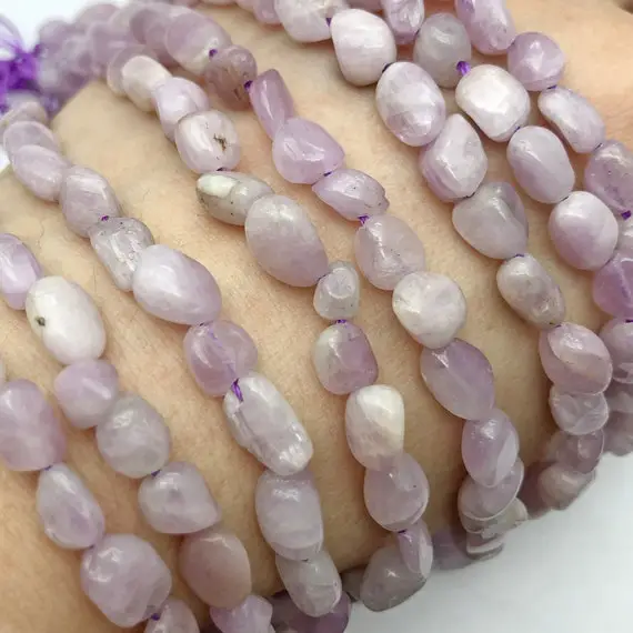 6-8mm Natural Kunzite Nugget Beads , Gemstone Beads,16inches Strand,hole Approx 0.7mm