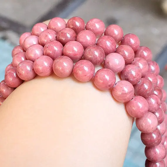 A Rhodochrosite Round Bead, 4-12mm Rose Stone  Beads, Bracelets Necklaces Beads,beads Wholesale
