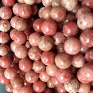 Shop Rhodochrosite Round Beads! AA natural rhodochrosite  . 6mm 8mm 10mm 12mm . Rhodochrosite round beads . Gorgeous natural berry pink color . High quality gemstone 15.5” | Natural genuine round Rhodochrosite beads for beading and jewelry making.  #jewelry #beads #beadedjewelry #diyjewelry #jewelrymaking #beadstore #beading #affiliate #ad