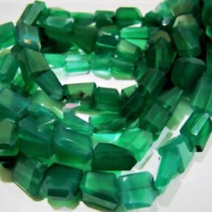 Shop Onyx Chip & Nugget Beads! AAA Quality Laser Cut Green Onyx Beads / Nugget Shape Green Chalcedony Beads 10 to 12 mm Strand 10 inches long  Semi Precious Gemstones | Natural genuine chip Onyx beads for beading and jewelry making.  #jewelry #beads #beadedjewelry #diyjewelry #jewelrymaking #beadstore #beading #affiliate #ad