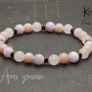 Shop Aragonite Jewelry! After pregnancy – 6mm natural pearl bracelet – Aragonite, Kunsite, Pink Quartz, Hematitis | Natural genuine Aragonite jewelry. Buy crystal jewelry, handmade handcrafted artisan jewelry for women.  Unique handmade gift ideas. #jewelry #beadedjewelry #beadedjewelry #gift #shopping #handmadejewelry #fashion #style #product #jewelry #affiliate #ad