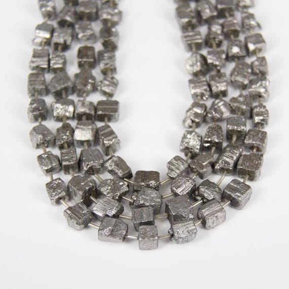 Approx 23pcs/strands,natural Rough Iron Pyrite Cube Chips Loose Beads,genuine Silver Pyrite Freeform Faceted Nugget Beads Jewelry Supplies