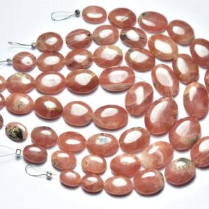 Shop Rhodochrosite Bead Shapes! Beautiful Rhodochrosite Oval Beads –  7 inches – Natural Smooth Rhodochrosite Oval Briolette – Size is 11×8- 17×12 mm #1762 | Natural genuine other-shape Rhodochrosite beads for beading and jewelry making.  #jewelry #beads #beadedjewelry #diyjewelry #jewelrymaking #beadstore #beading #affiliate #ad