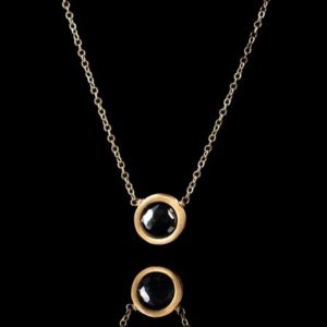 Shop Onyx Necklaces! Black Onyx Raw Brass Brushed Circle Necklace | Natural genuine Onyx necklaces. Buy crystal jewelry, handmade handcrafted artisan jewelry for women.  Unique handmade gift ideas. #jewelry #beadednecklaces #beadedjewelry #gift #shopping #handmadejewelry #fashion #style #product #necklaces #affiliate #ad