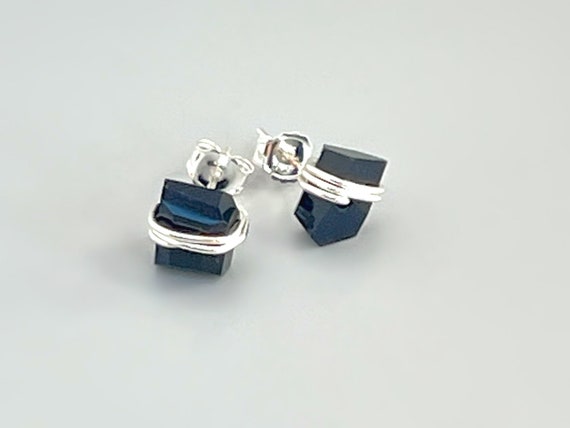 Black Onyx Stud Earrings, Handmade Jewelry 14k Gold Fill, Sterling Silver, Rose Gold Minimalist Dainty Raw Gemstone Posts Earrings Gift