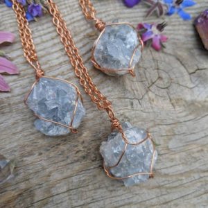Shop Celestite Pendants! Blue celestite crystal cluster pendant, high quality celestite cluster, celestite pendant, celestite necklace, raw rough celestite geode | Natural genuine Celestite pendants. Buy crystal jewelry, handmade handcrafted artisan jewelry for women.  Unique handmade gift ideas. #jewelry #beadedpendants #beadedjewelry #gift #shopping #handmadejewelry #fashion #style #product #pendants #affiliate #ad