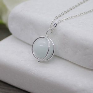 Celestite Circle Necklace * 10mm Stone Minimalist Raw Crystal Pendant * 925 Sterling Silver * Healing Gemstone * CHAKRA * Reiki * Protection | Natural genuine Celestite necklaces. Buy crystal jewelry, handmade handcrafted artisan jewelry for women.  Unique handmade gift ideas. #jewelry #beadednecklaces #beadedjewelry #gift #shopping #handmadejewelry #fashion #style #product #necklaces #affiliate #ad