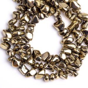 Shop Hematite Chip & Nugget Beads! Champagne Gold Hematite Gemstone Grade AAA Pebble Chips 4×3-10x5mm Loose Beads | Natural genuine chip Hematite beads for beading and jewelry making.  #jewelry #beads #beadedjewelry #diyjewelry #jewelrymaking #beadstore #beading #affiliate #ad