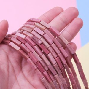 Shop Rhodochrosite Bead Shapes! Natural Chinese Rhodochrosite Rectangle Beads,Healing Energy Loose Gemstone Beads,For DIY Jewelry Making,4x13mm,Full Strand 15.5 inch Strand | Natural genuine other-shape Rhodochrosite beads for beading and jewelry making.  #jewelry #beads #beadedjewelry #diyjewelry #jewelrymaking #beadstore #beading #affiliate #ad