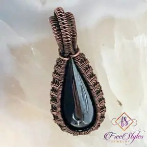 Shop Hematite Pendants! Copper Wire Hematite pendant, Wire Woven Hematite Pendant, Copper Hematite Necklace, Wire Wrapped Pendant, Wire Weaving, FreeStyles Jewelry | Natural genuine Hematite pendants. Buy crystal jewelry, handmade handcrafted artisan jewelry for women.  Unique handmade gift ideas. #jewelry #beadedpendants #beadedjewelry #gift #shopping #handmadejewelry #fashion #style #product #pendants #affiliate #ad