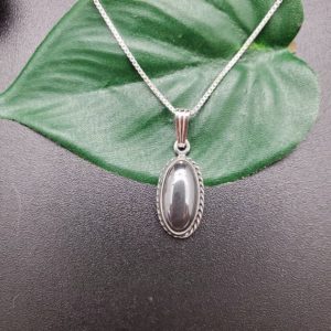 Shop Hematite Pendants! Dainty Hematite Necklace Pendant With Silver Chain Necklace | Sterling Silver Healing Hematite Necklace | Simple Long Oval Hematite Pendant | Natural genuine Hematite pendants. Buy crystal jewelry, handmade handcrafted artisan jewelry for women.  Unique handmade gift ideas. #jewelry #beadedpendants #beadedjewelry #gift #shopping #handmadejewelry #fashion #style #product #pendants #affiliate #ad