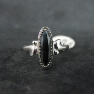 Shop Hematite Rings! Dainty Sterling Hematite Ring Sizes 5 and 5.5 | Natural genuine Hematite rings, simple unique handcrafted gemstone rings. #rings #jewelry #shopping #gift #handmade #fashion #style #affiliate #ad