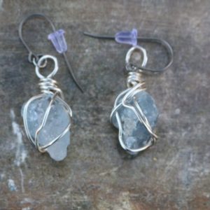 Shop Celestite Earrings! Dream Blue Celestite Earrings| Hand wrapped | One of a Kind| Crystal Jewelry | Natural genuine Celestite earrings. Buy crystal jewelry, handmade handcrafted artisan jewelry for women.  Unique handmade gift ideas. #jewelry #beadedearrings #beadedjewelry #gift #shopping #handmadejewelry #fashion #style #product #earrings #affiliate #ad
