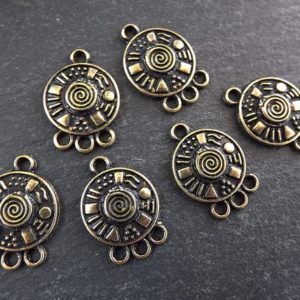 Shop Jewelry Connectors! Ethnic Swirl Round Multi Strand Link Connector Charm, Bronze Chandelier, Multi Connector, Chandelier Connector – Antique Bronze Plated 6pcs | Shop jewelry making and beading supplies, tools & findings for DIY jewelry making and crafts. #jewelrymaking #diyjewelry #jewelrycrafts #jewelrysupplies #beading #affiliate #ad